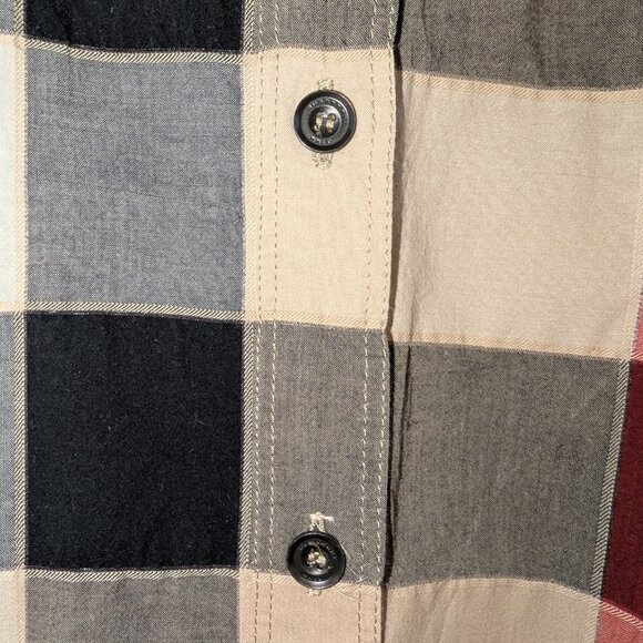 Burberry | Nova Check Plaid Button Down Shirt Tan Red Black | Size Small - Picture 5 of 12
